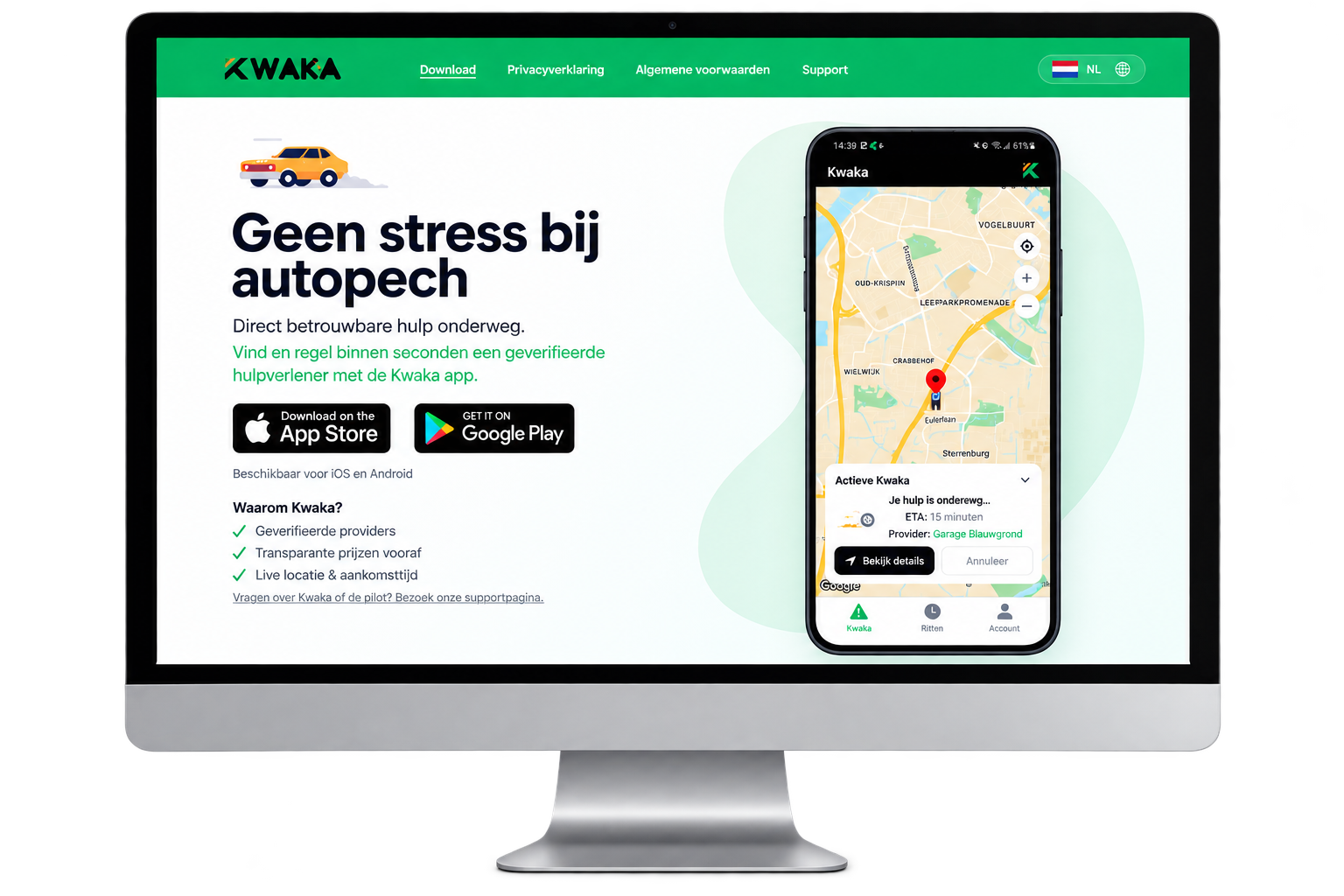 Kwaka — pechhulp platform