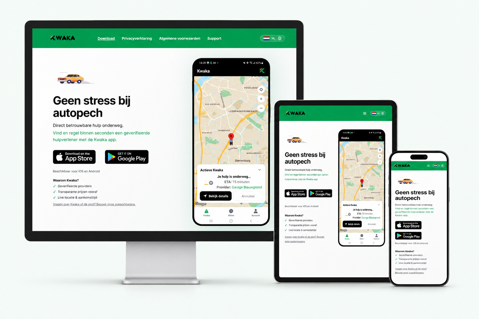 Kwaka — pechhulp platform